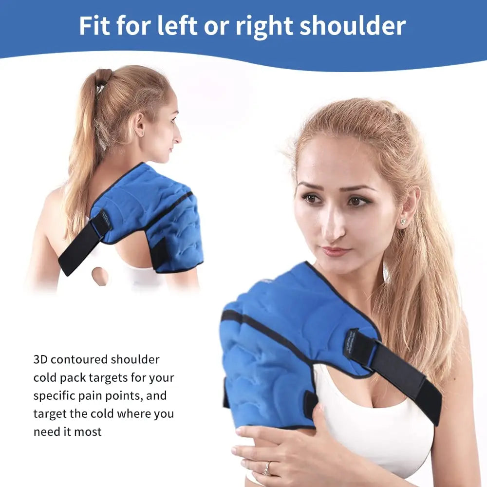 Ice Pack Shoulder Brace Support Wrap for Injuries Pain Relief Hot Cold Compression Therapy for Shoulder Bursitis Swelling