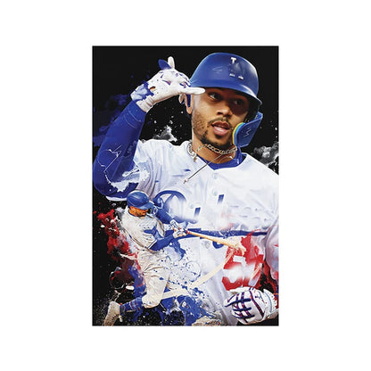 Famous Baseball Star Trout Graffiti Canvas Painting Sports Player Mookie Portrait Poster and Print Wall Art Room Decor Fans Gift