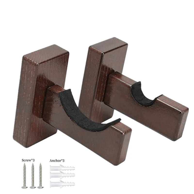 2Pcs Wooden Baseball Bat Display Holder Rack Portable Wall Mount Stand Softball Bat Hockey Stick Rack Bracket