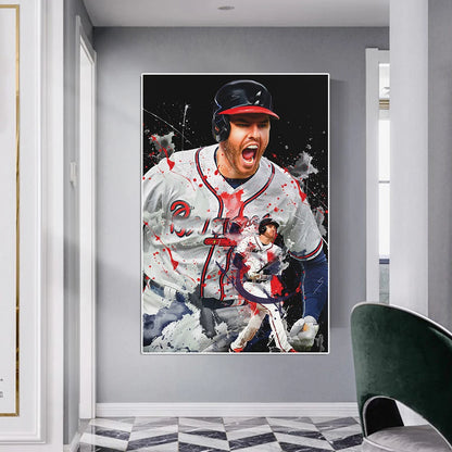 Famous Baseball Star Trout Graffiti Canvas Painting Sports Player Mookie Portrait Poster and Print Wall Art Room Decor Fans Gift