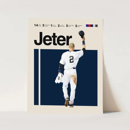 Athletes Sports Derek Jeter New York Yankees Minimalist Modern Painting Posters Wall Art Picture for Living Room Home Decor