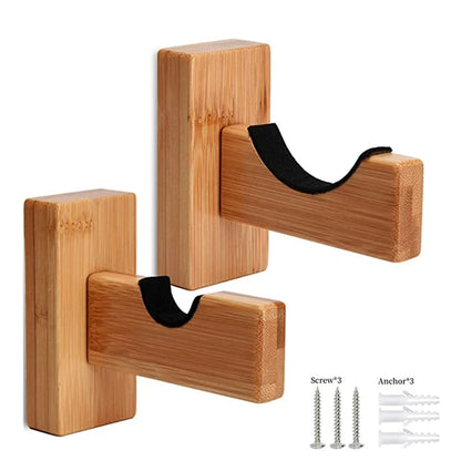 2Pcs Wooden Baseball Bat Display Holder Rack Portable Wall Mount Stand Softball Bat Hockey Stick Rack Bracket