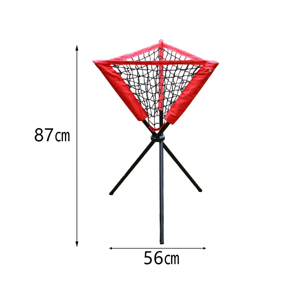 Baseball Tripod Ball Caddy Portable Pitting Nets Ball Basket Ball Stand Rack Pitching Hitting Target Net Training Aids