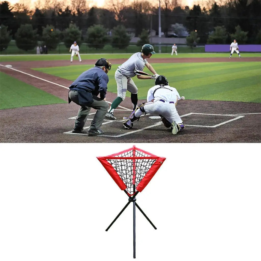 Baseball Tripod Ball Caddy Portable Pitting Nets Ball Basket Ball Stand Rack Pitching Hitting Target Net Training Aids