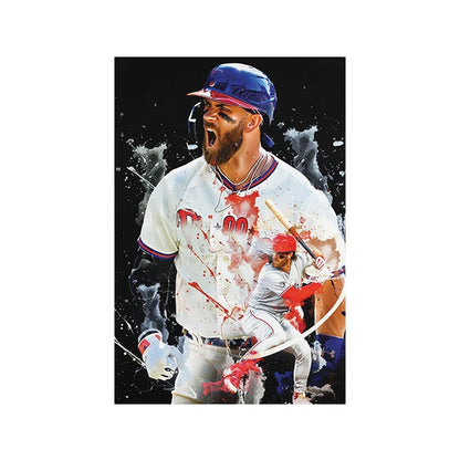 Famous Baseball Star Trout Graffiti Canvas Painting Sports Player Mookie Portrait Poster and Print Wall Art Room Decor Fans Gift