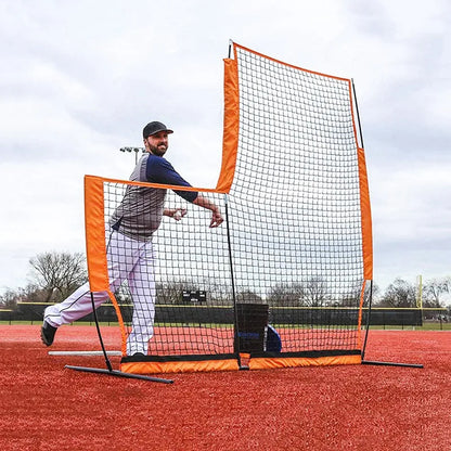 Portable 7X7Ft Baseball Softball Pitcher Protection Net with Frame Protector L Screen Pitching Batting Catching Equipment