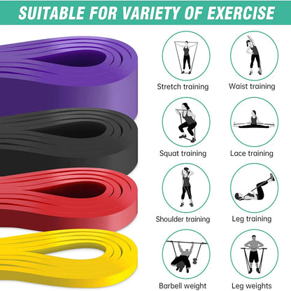 208Cm Stretch Resistance Band Exercise Expander Elastic Fitness Bands Pull up Assist Bands for Training Pilates Home Gym Workout