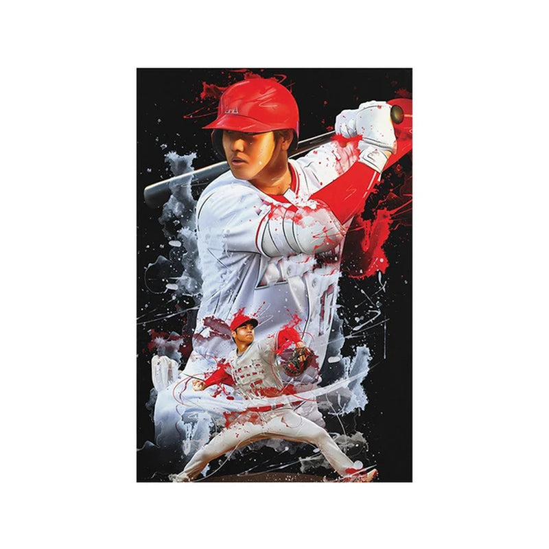 Famous Baseball Star Trout Graffiti Canvas Painting Sports Player Mookie Portrait Poster and Print Wall Art Room Decor Fans Gift