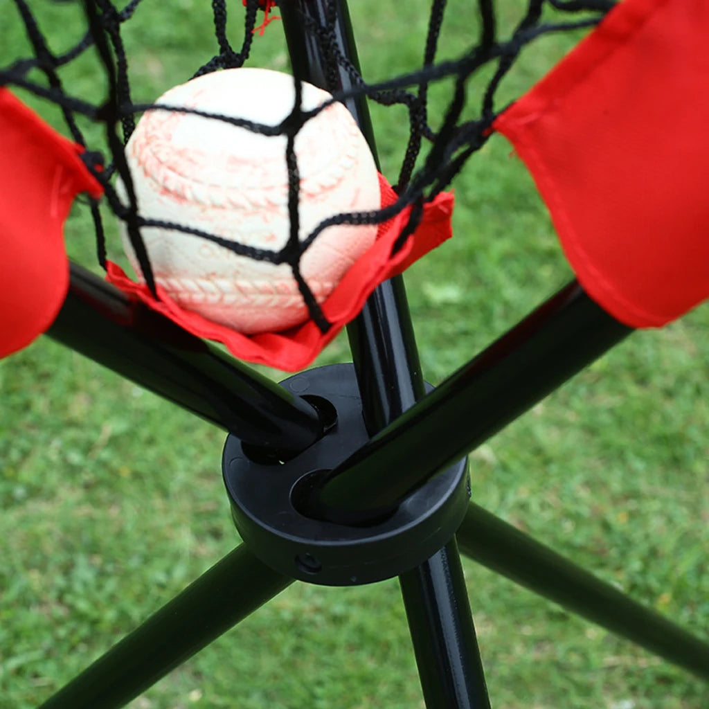 Baseball Tripod Ball Caddy Portable Pitting Nets Ball Basket Ball Stand Rack Pitching Hitting Target Net Training Aids