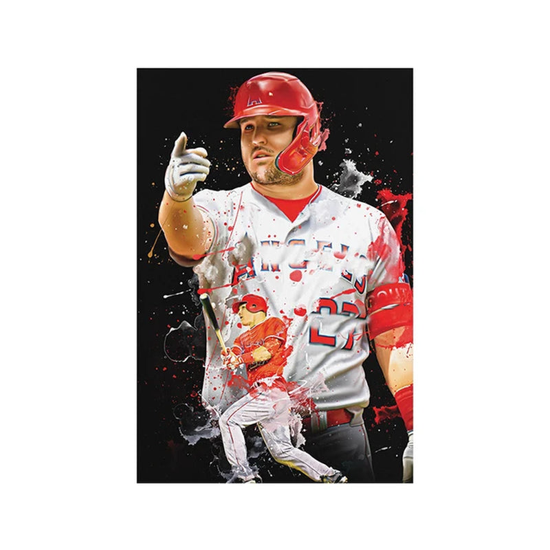 Famous Baseball Star Trout Graffiti Canvas Painting Sports Player Mookie Portrait Poster and Print Wall Art Room Decor Fans Gift