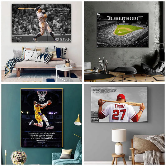 Baseball Tennis Basketball Player Posters Basketball Super Star Canvas Painting Wall Art Prints Fans Gifts Living Room Decor