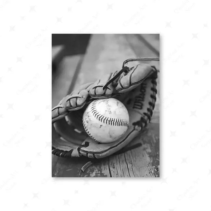 Basketball Football Baseball Goft Poster Black White Sport Photography Canvas Painting Prints Wall Art Pictures Club Rome Decor