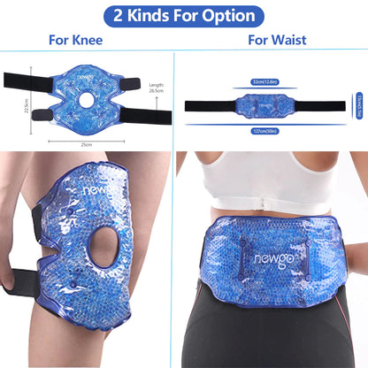 Ice Pack for Injuries Pain Relief Reusable Gel Cold Hot Pack Sport Support Back Waist Knee Cold Compression Therapy Wrap Ice Bag