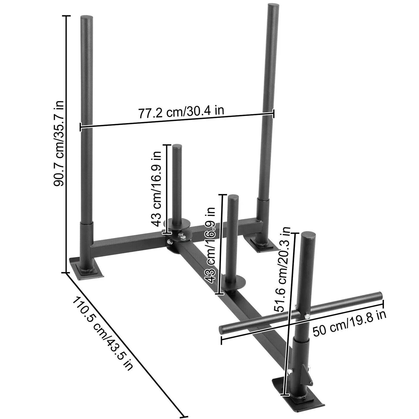 VEVOR Weight Sled Power Speed Sled for Strength Training Running Football Fitness Pushing Pulling Dragging Max Capacity 500LBS