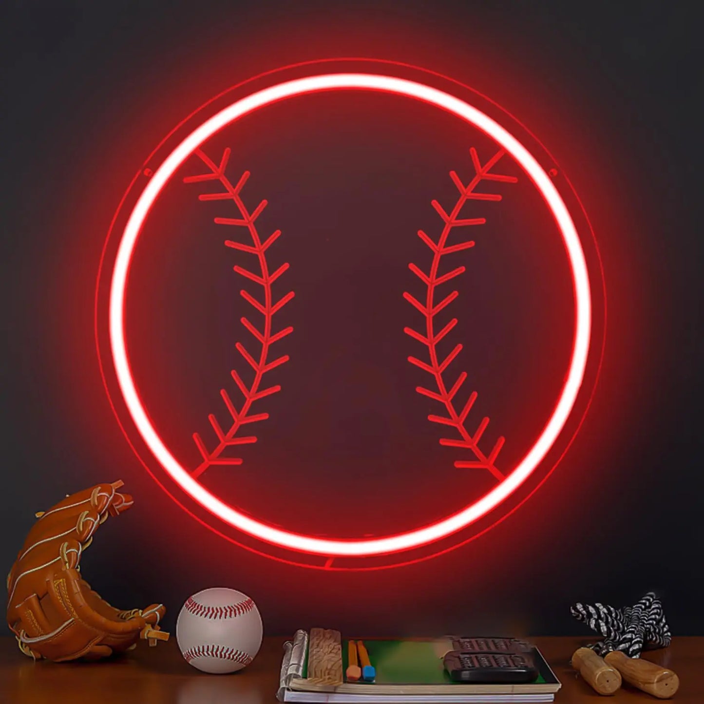 Baseball Neon Sign Bedroom Dimmable Neon Led Wall Sign Sport Decor Man Cave Birthday Party College Club Kids Holiday Gift